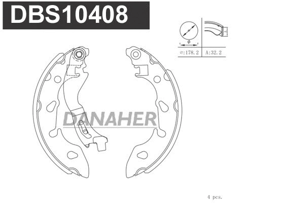 Jeu de mâchoires de frein DANAHER DBS10408