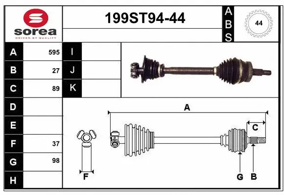 Arbre de transmission STARTCAR 199ST94-44