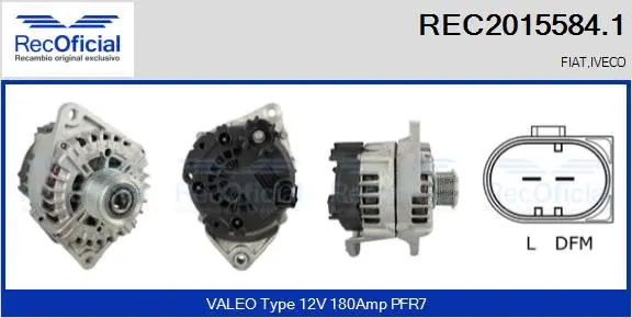 Alternateur RECOFICIAL REC2015584.1