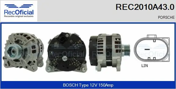 Alternateur RECOFICIAL REC2010A43.0