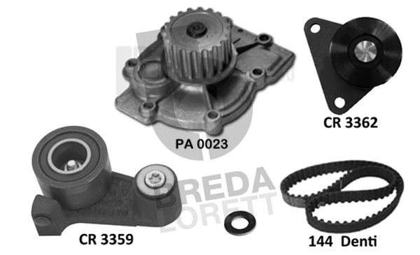Pompe à eau + kit de courroie crantée BREDA LORETT KPA0403A