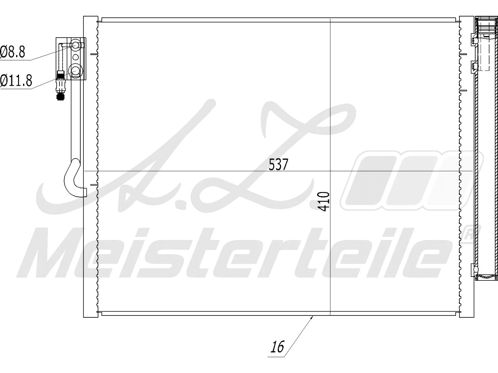 Condenseur, climatisation A.Z. Meisterteile AZMT-45-030-1442