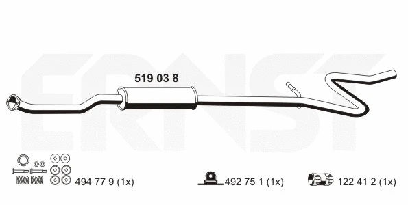 Silencieux central ERNST 519038