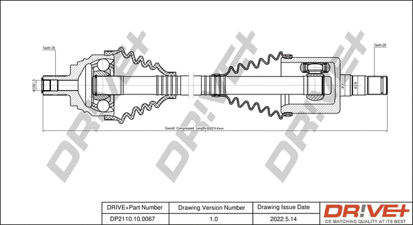 Arbre de transmission Dr!ve+ DP2110.10.0067