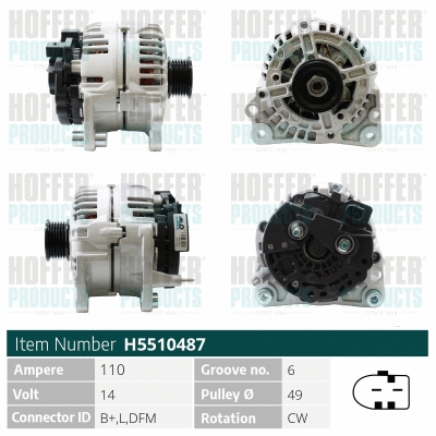 Alternateur HOFFER H5510487