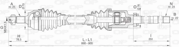 Arbre de transmission OPEN PARTS DRS6468.00