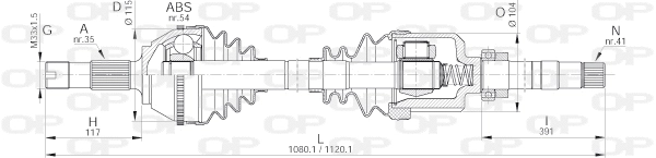 Arbre de transmission OPEN PARTS DRS6156.00