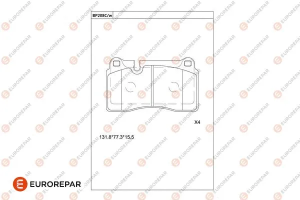 Kit de plaquettes de frein, frein à disque EUROREPAR 1681227880