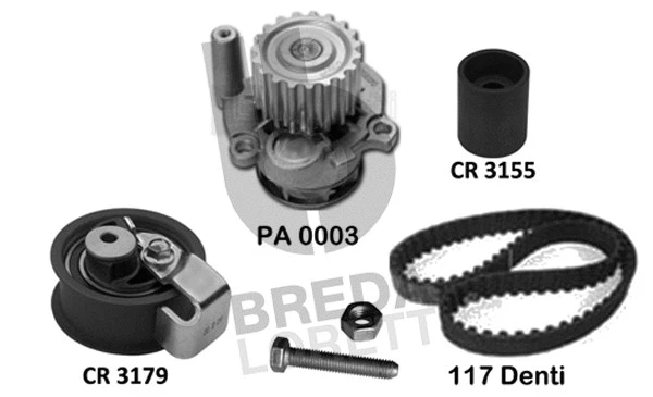 Pompe à eau + kit de courroie crantée BREDA LORETT KPA0769A