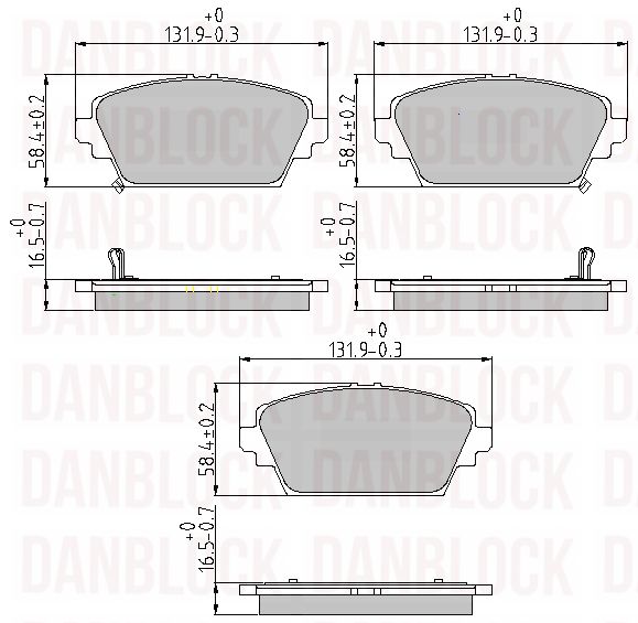 Kit de plaquettes de frein, frein à disque DANBLOCK DB 510394