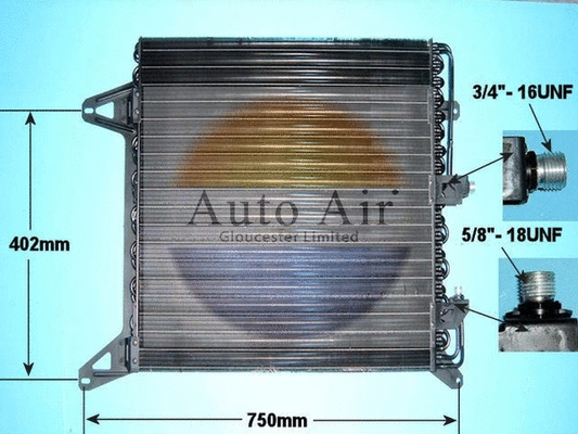 Condenseur, climatisation AUTO AIR GLOUCESTER 16-1164