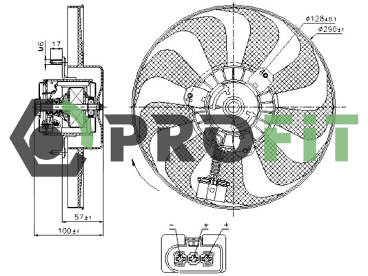 Ventilateur, refroidissement du moteur PROFIT 1850-0009