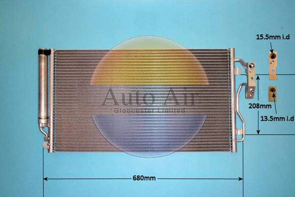 Condenseur, climatisation AUTO AIR GLOUCESTER 16-0060