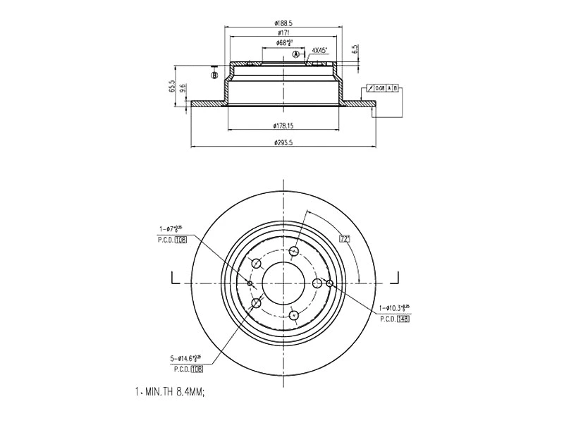 Disque de frein A.Z. Meisterteile AZMT-44-024-1467