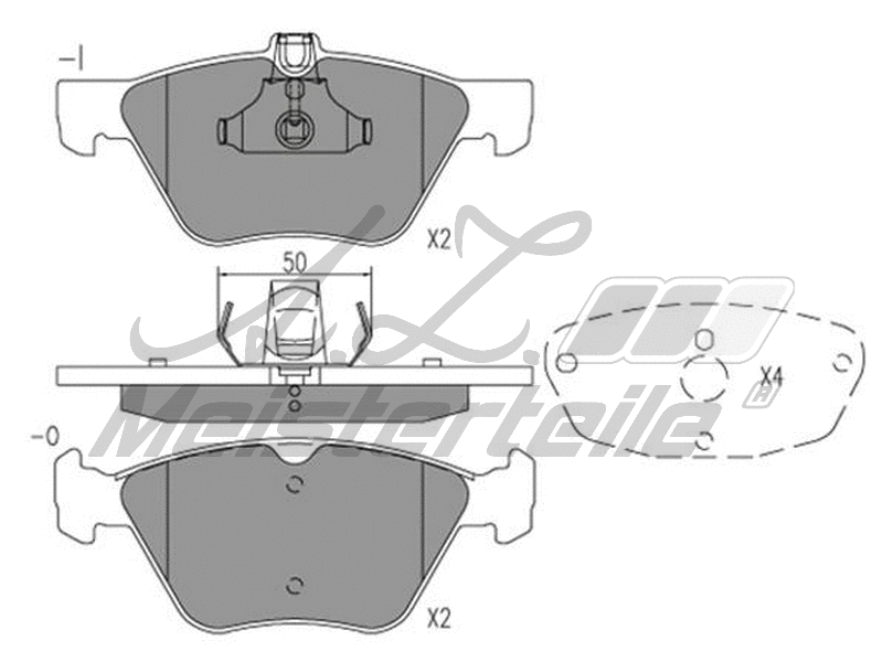 Kit de plaquettes de frein, frein à disque A.Z. Meisterteile AZMT-44-022-2214