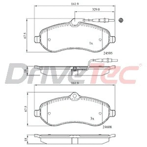 Kit de plaquettes de frein, frein à disque DriveTec DPAD1995