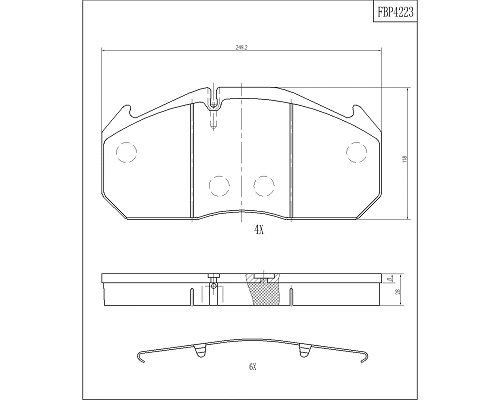 Kit de plaquettes de frein, frein à disque FI.BA FBP4223