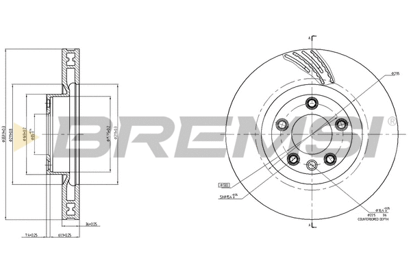 Disque de frein BREMSI CD8019VRD