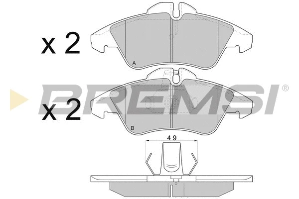 Kit de plaquettes de frein, frein à disque BREMSI BP2687