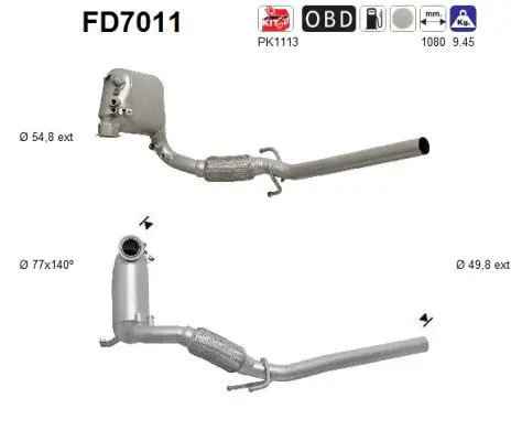 Filtre à particules / à suie, échappement AS FD7011