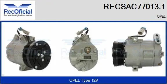 Compresseur, climatisation RECOFICIAL RECSAC77013.1