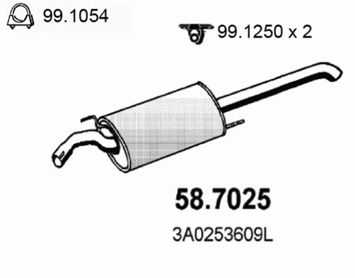 Silencieux arrière ASSO 58.7025