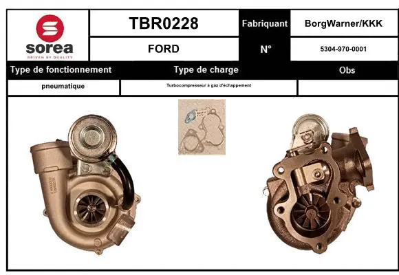 Turbocompresseur, suralimentation EAI TBR0228
