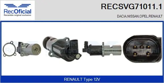 Vanne EGR RECOFICIAL RECSVG71011.1