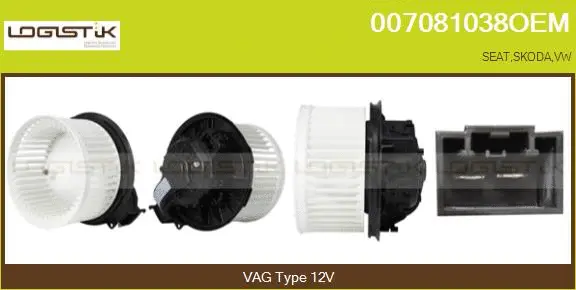 Pulseur d'air habitacle LGK 007081038OEM