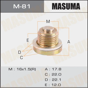 Vis-bouchon, carter d'huile MASUMA M-81