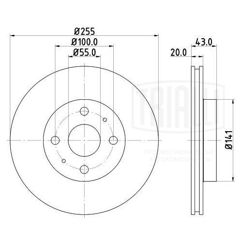 Disque de frein TRIALLI DF 190206