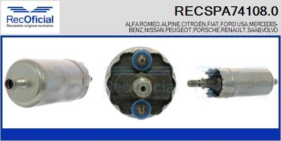 Pompe à carburant RECOFICIAL RECSPA74108.0