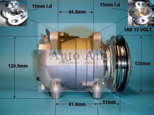 Compresseur, climatisation AUTO AIR GLOUCESTER 14-1250