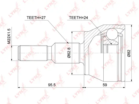 Jeu de joints, arbre de transmission LYNXAUTO CO-3873