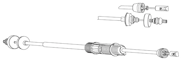 Tirette à câble, commande d'embrayage CEF RT01187