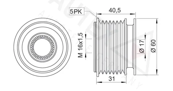 Poulie roue libre, alternateur AUTEX 654189