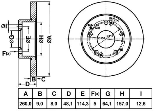 Disque de frein FIT FR1101