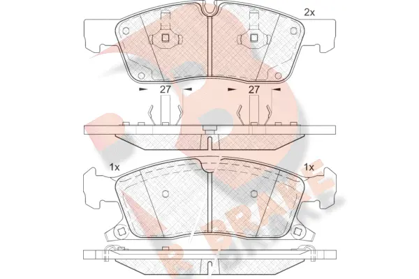 Kit de plaquettes de frein, frein à disque R BRAKE RB1988