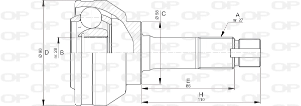 Jeu de joints, arbre de transmission OPEN PARTS CVJ5703.10