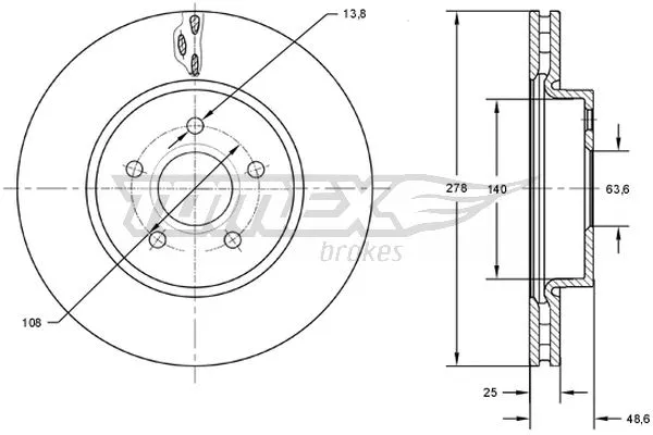 Disque de frein TOMEX Brakes TX 73-02