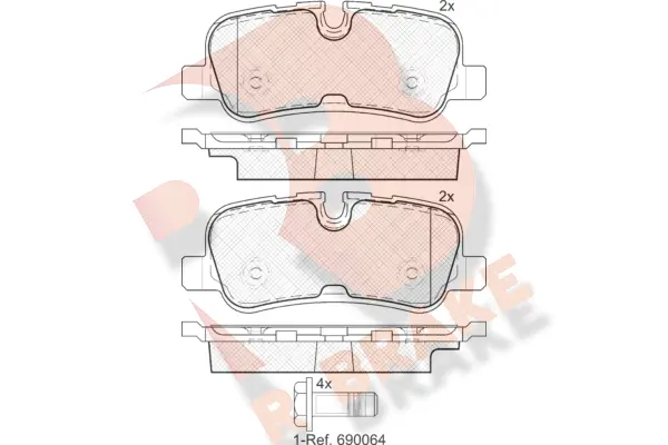 Kit de plaquettes de frein, frein à disque R BRAKE RB1946