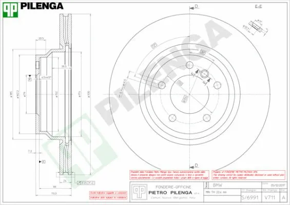 Disque de frein PILENGA V711