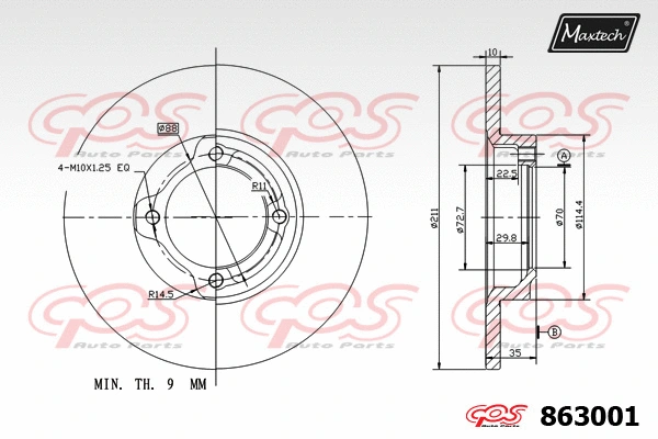 Disque de frein MAXTECH 863001