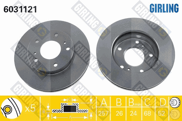 Disque de frein GIRLING 6031121