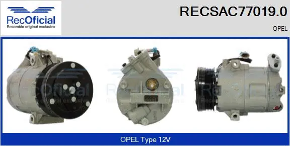Compresseur, climatisation RECOFICIAL RECSAC77019.0