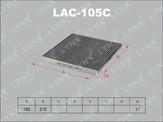Filtre, air de l'habitacle LYNXAUTO LAC-105C