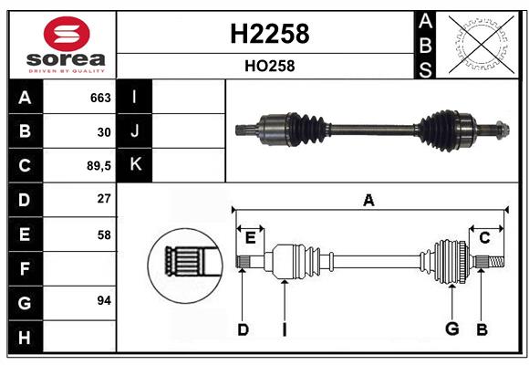 Arbre de transmission SNRA H2258