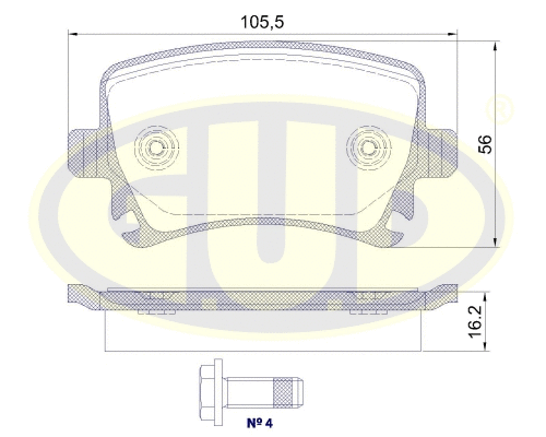 Kit de plaquettes de frein, frein à disque G.U.D. GBP880102