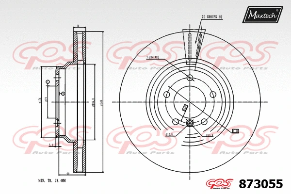 Disque de frein MAXTECH 873055