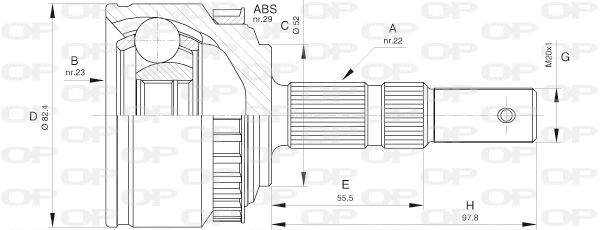 Jeu de joints, arbre de transmission OPEN PARTS CVJ5526.10